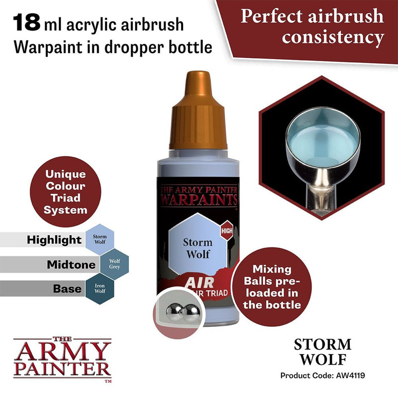 Army Painter AW4119 Warpaints Air Storm Wolf Acrylic Paint 18ml