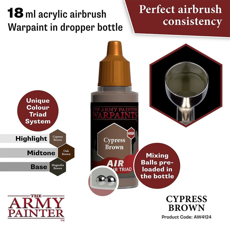 Army Painter AW4124 Warpaints Air Cypress Brown Acrylic Paint 18ml