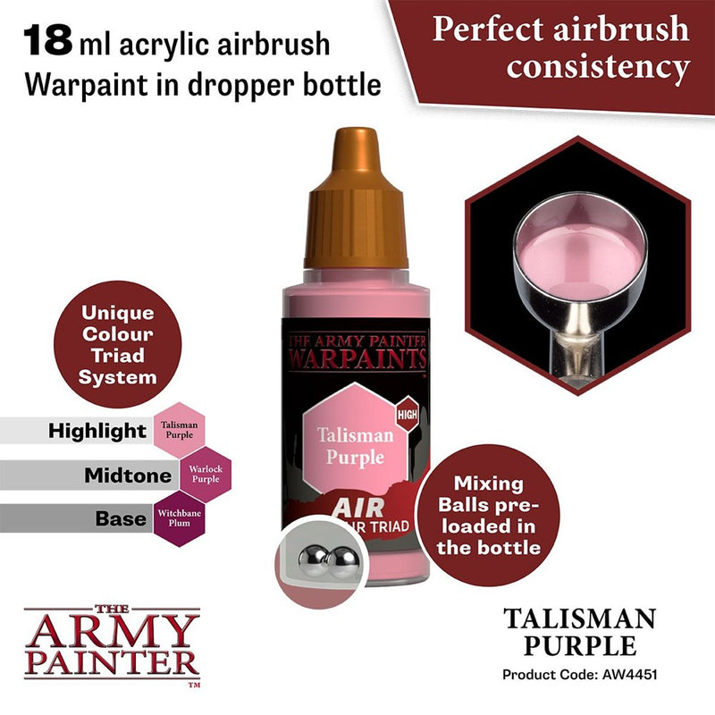 Army Painter AW4451 Warpaints Air Talisman Purple Acrylic Paint 18ml