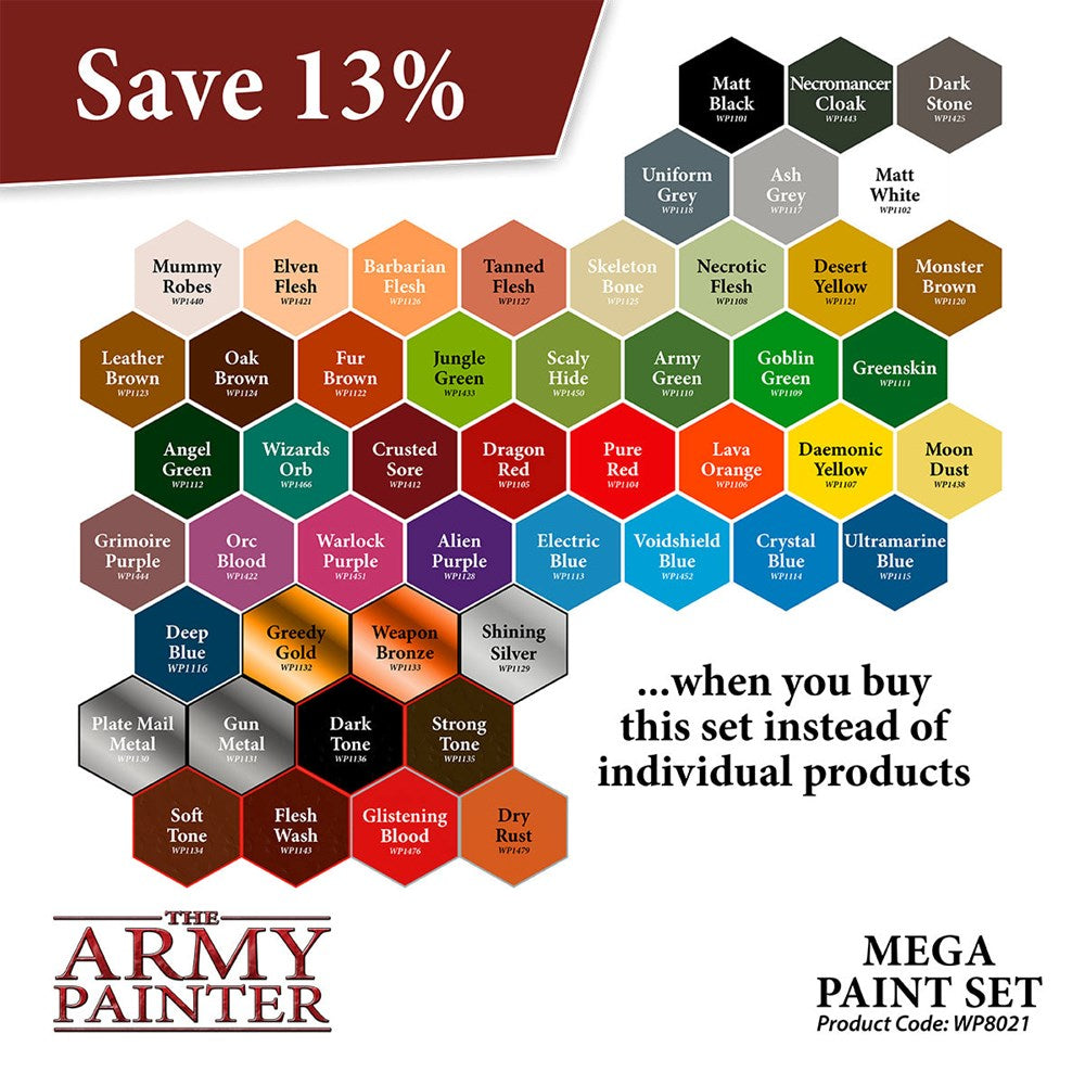 Army Painter WP8021 Paint Set Warpaints Mega Paint Set (8938253517037)
