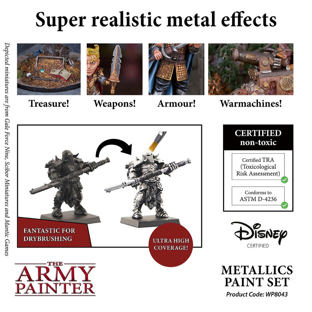 Army Painter WP8043 Paint Set Metallics Paint Set (8938253648109)