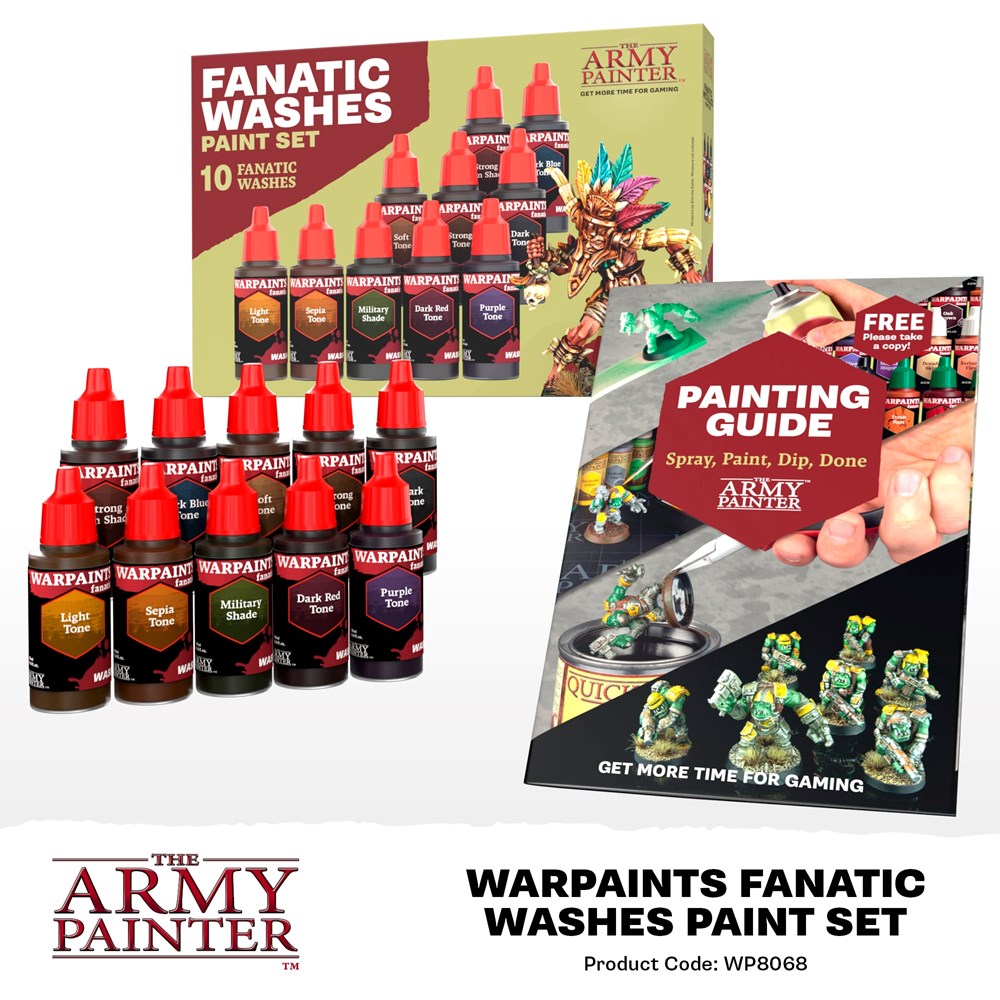 Army Painter WP8068 Warpaints Fanatic Washes Paint Set (8938254270701)