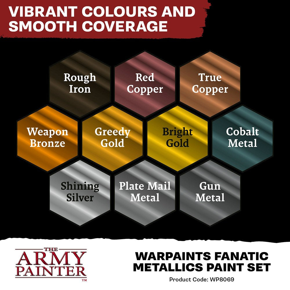 Army Painter WP8069 Warpaints Fanatic Metallics Set (8938254369005)