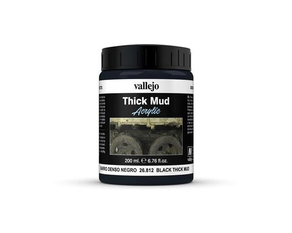 Vallejo AV26812 Diorama Effects Black Thick Mud 200ml (8938260725997)