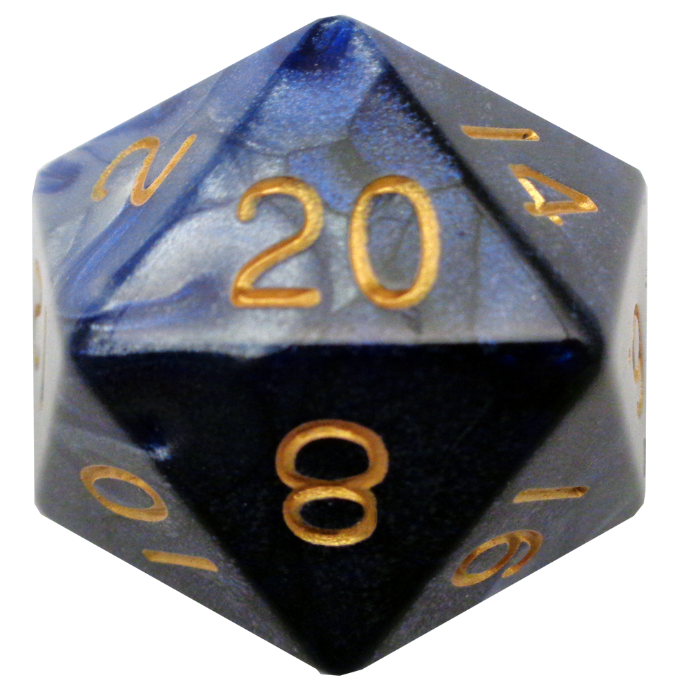 MDG Mega Acrylic d20: Combo Attack Blue/White