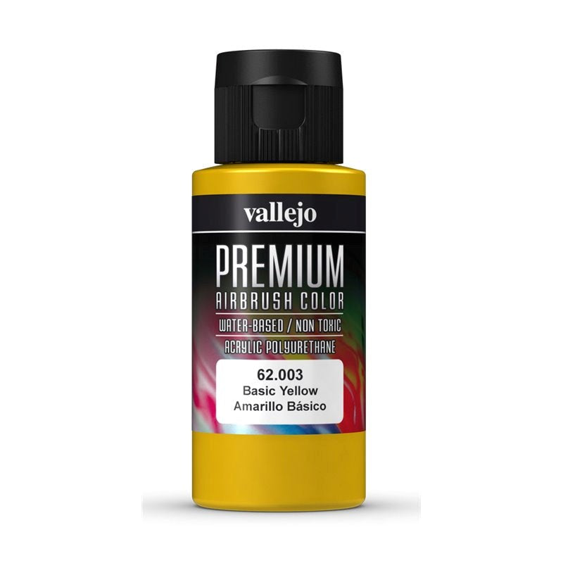 Vallejo AV62003 Premium Colour Basic Yellow 60 ml (8938263183597)