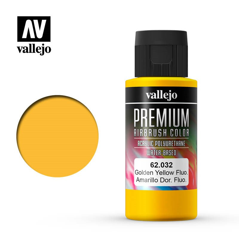 Vallejo AV62032 Premium Colour Fluorescent Gondel Yellow 60 ml (8938264756461)