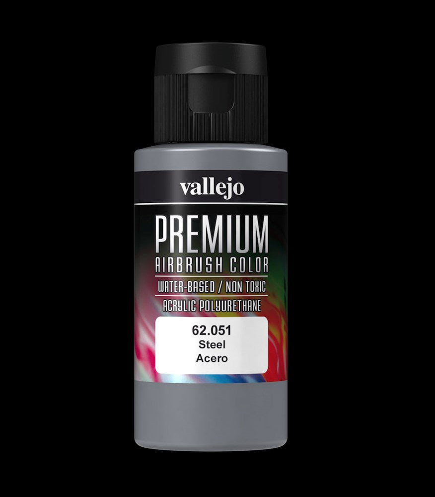 Vallejo AV62051 Premium Colour Steel 60 ml (8938266624237)