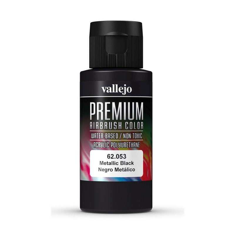 Vallejo AV62053 Premium Colour Metallic Black 60 ml (8938266788077)