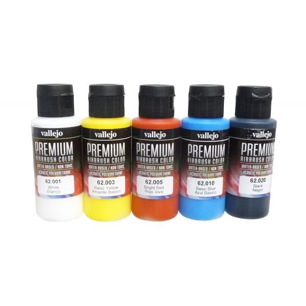 Vallejo AV62101 Premium Colour Basic Opaque 5 Colour Set (8938268295405)