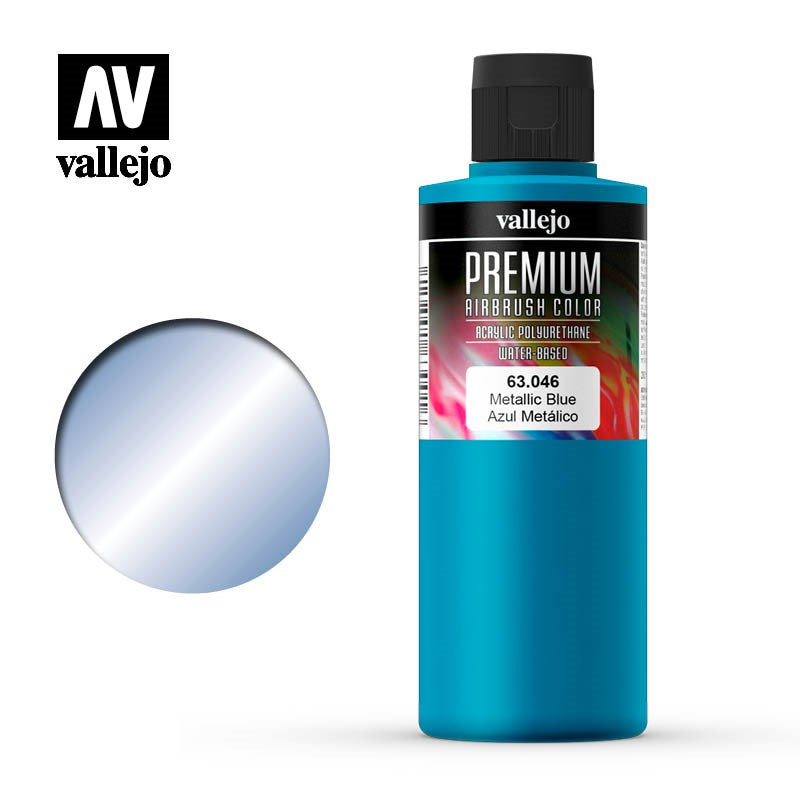 Vallejo AV63046 Premium Colour Pearl & Metallics Metallic Blue 200ml