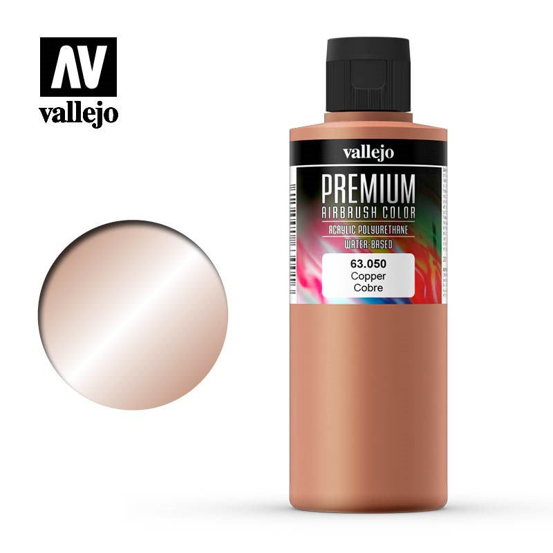 Vallejo AV63050 Premium Colour Pearl & Metallics Copper 200ml (8938272293101)