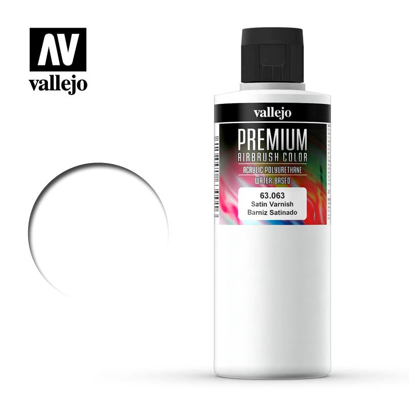 Vallejo AV63063 Premium Colour Satin Varnish 200ml