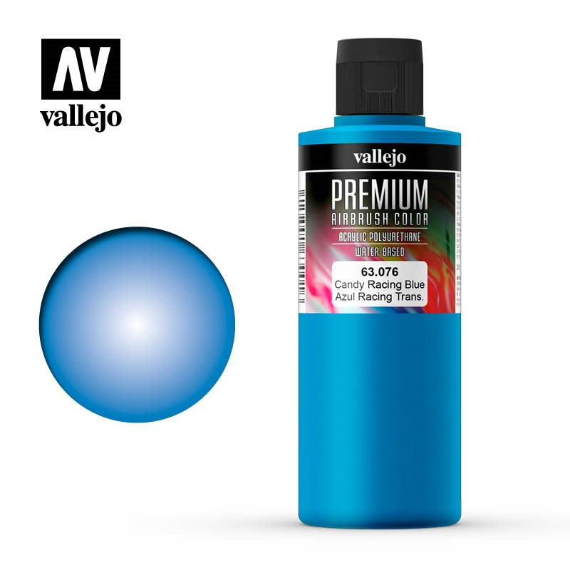 Vallejo AV63076 Premium Colour Candy Racing Blue 200ml (8938273374445)