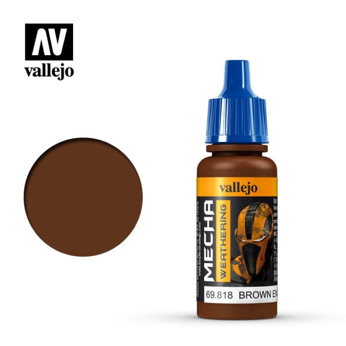 Vallejo AV69818 Mecha Colour Brown Engine Soot (Matt) 17ml