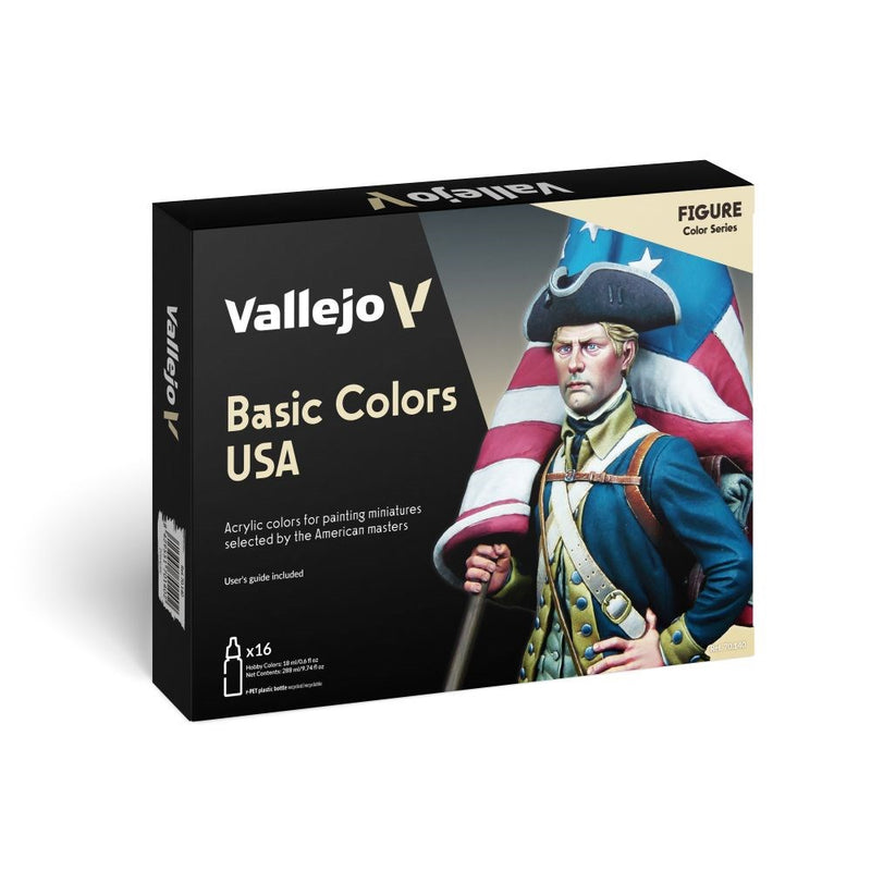 Vallejo AV70140 Model Colour Basic Colors Usa Figure 16 Colour Set