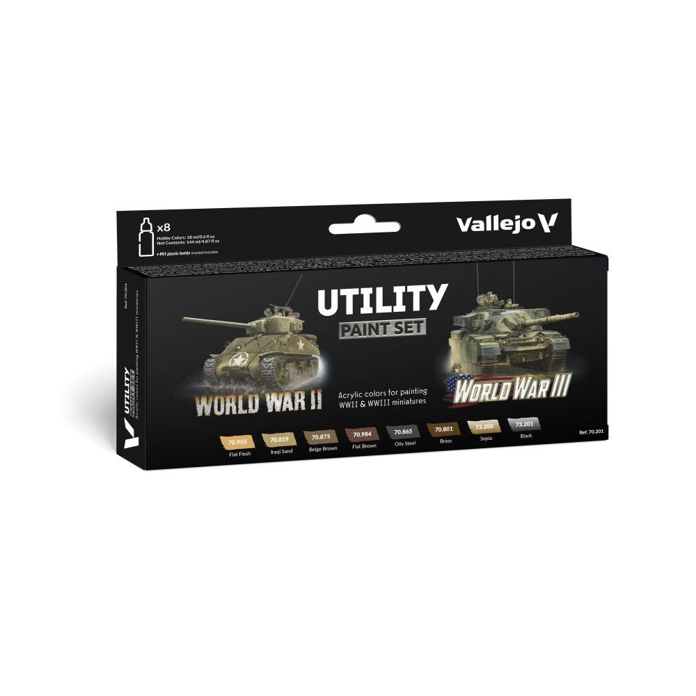 Vallejo AV70201 Model Colour Utility Paint Set Wwii & Wwiii WWII 6 Colour Set (8938281107693)
