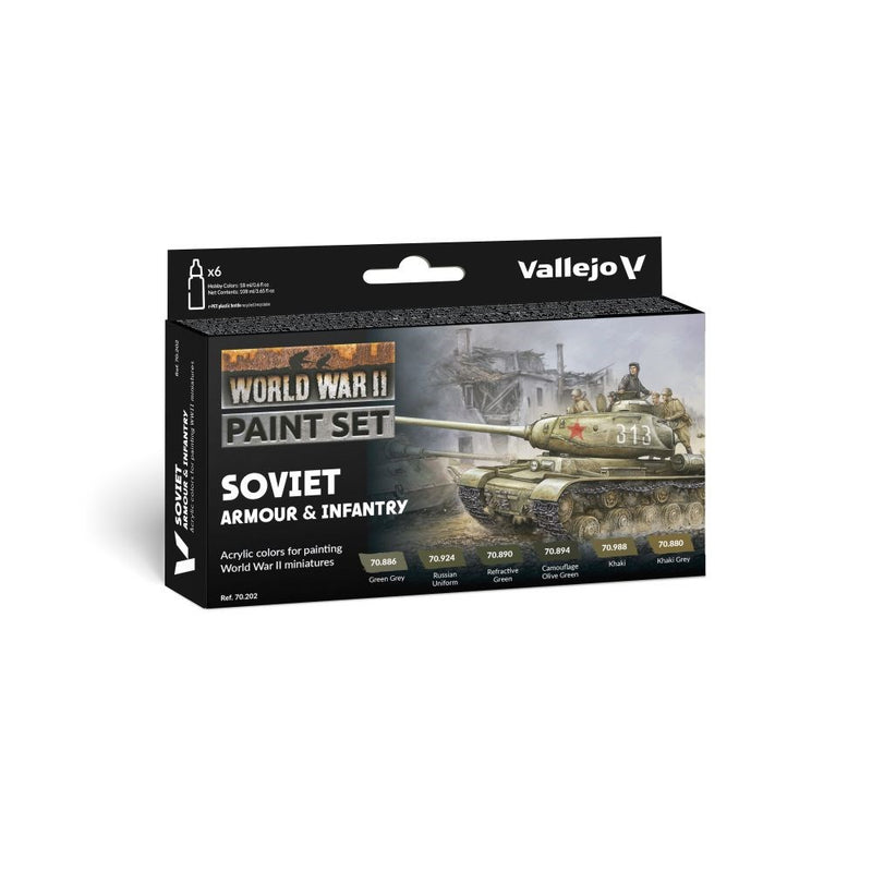 Vallejo AV70202 Model Colour Soviet Armour & Infantry  WWII 6 Colour Set