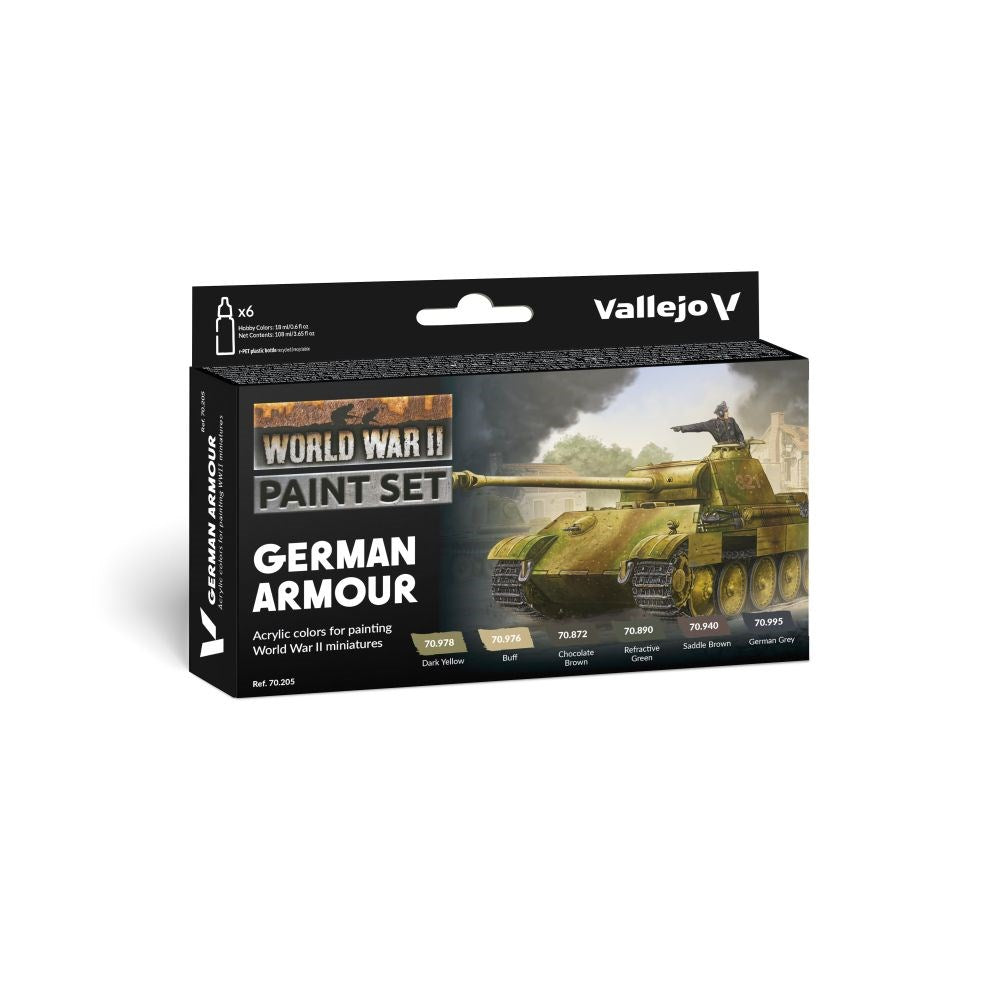 Vallejo AV70205 Model Colour German Armour  WWII 6 Colour Set (8938281402605)