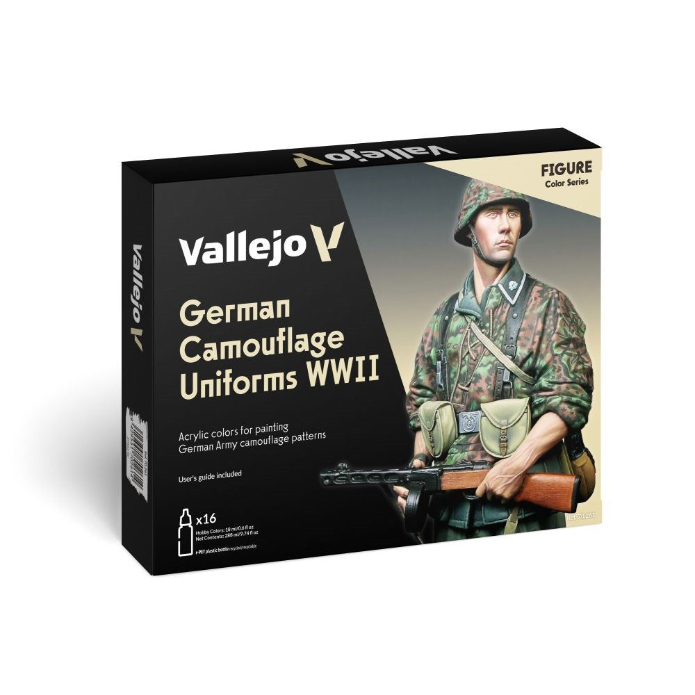 Vallejo AV70261 Model Colour German Camouflage Uniforms Wwii Figure 16 Colour Set (8938282680557)