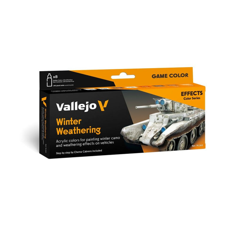 Vallejo AV70263 Model Colour Winter Weathering By Chema Cabrero Effects 8 Colour Set