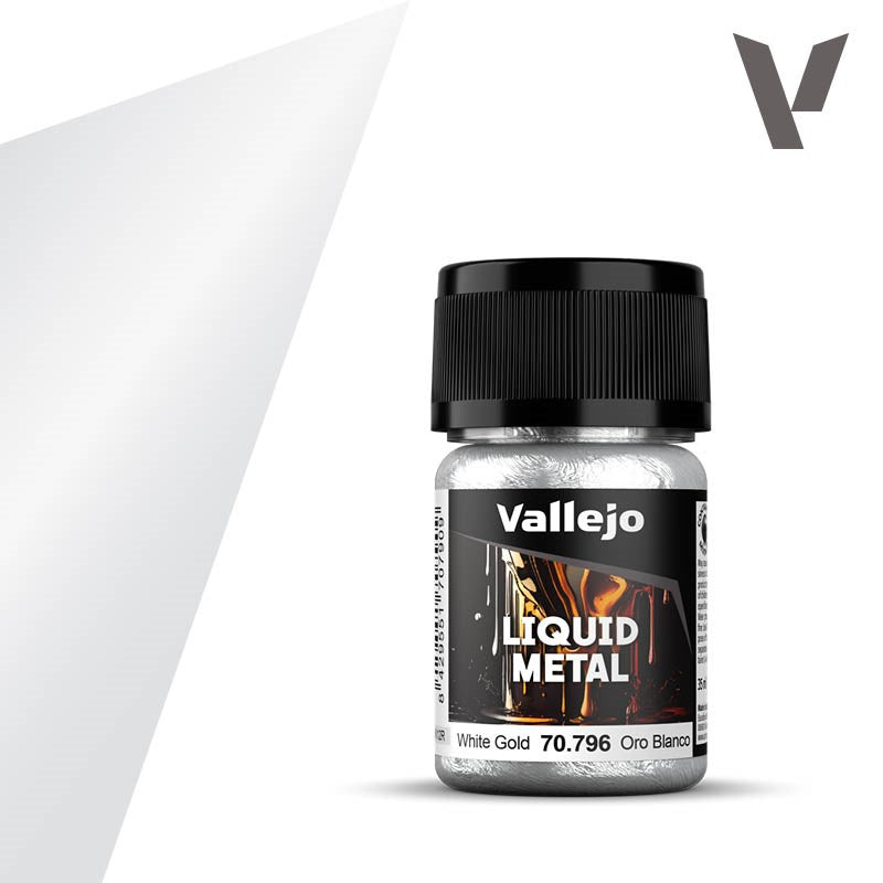Vallejo AV70796 Model Colour Metallics White Gold 35ml (8938289201389)