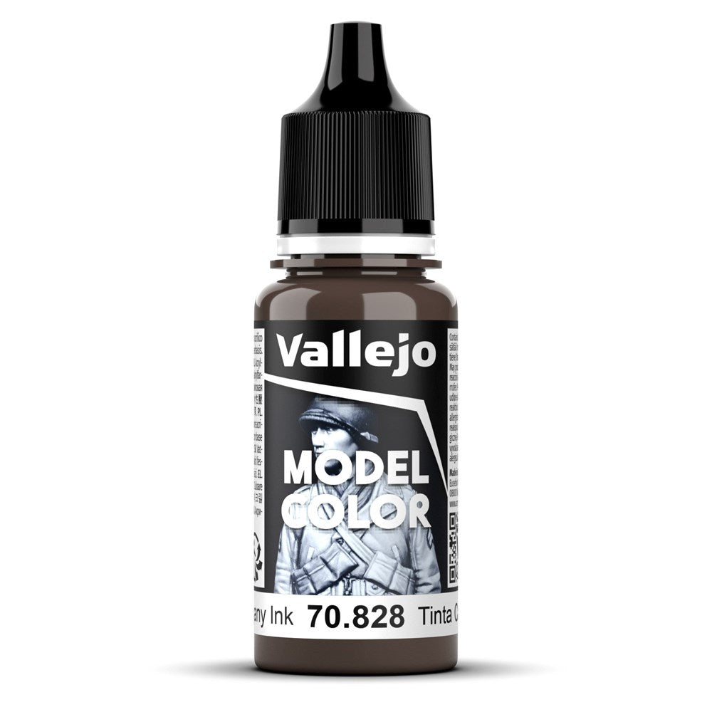 Vallejo AV70828 Model Colour Mahogany Ink 18ml (8938291593453)