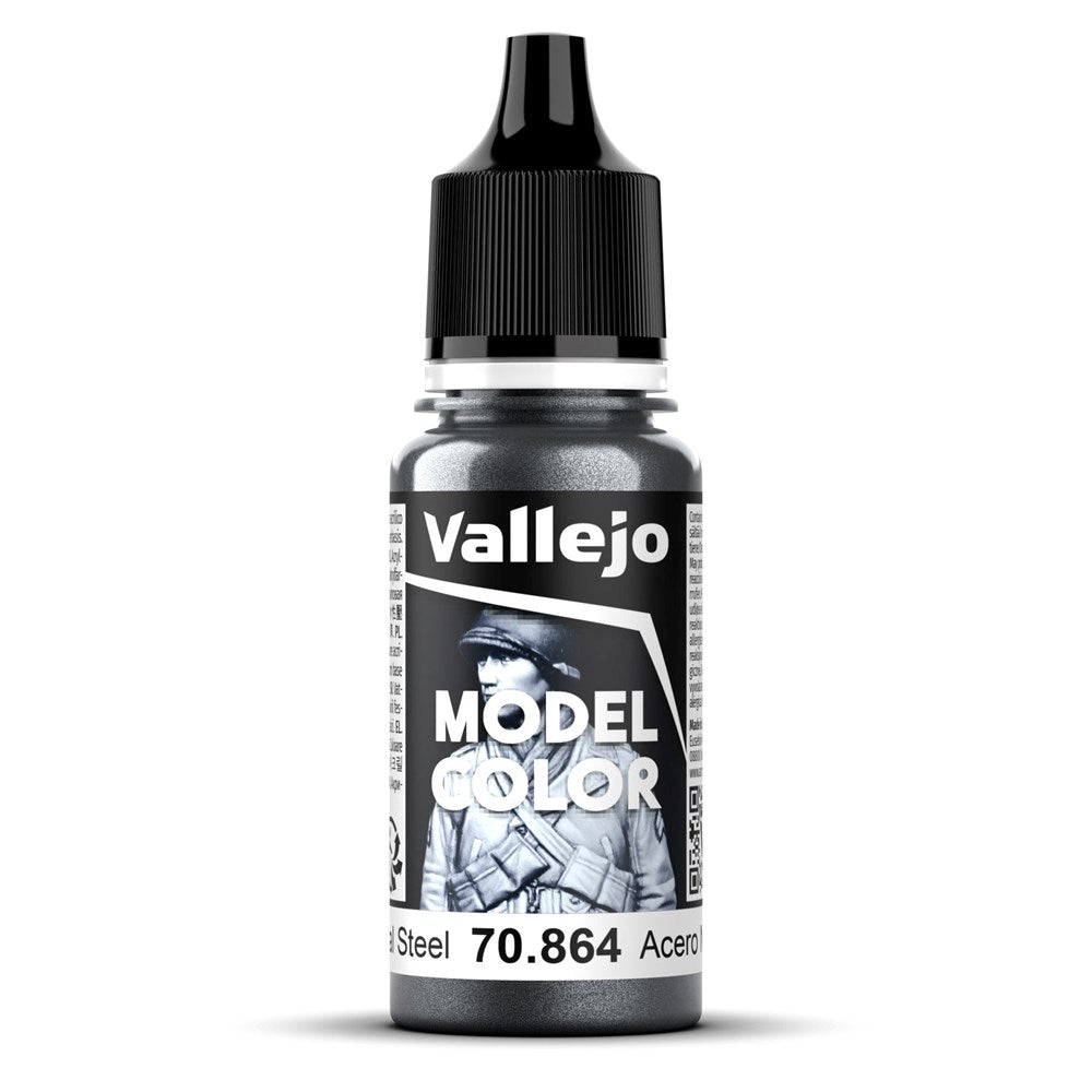 Vallejo AV70864 Model Colour Natural Steel 18ml (8938293461229)