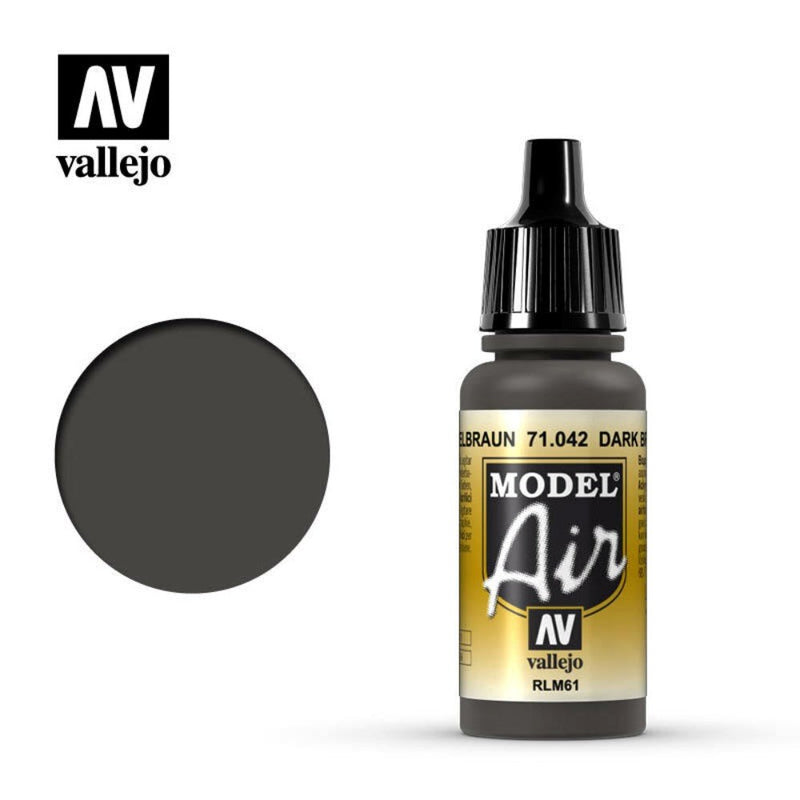 Vallejo AV71042 Model Air Dark Brown RLM61 17 ml