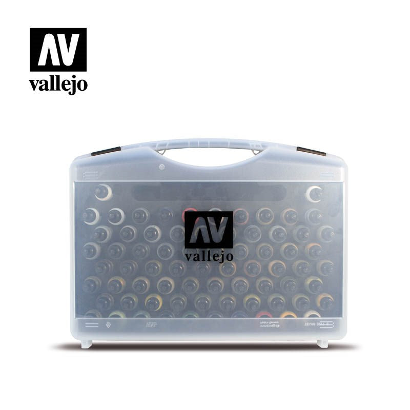 Vallejo 71170 Model Air - 72 Basic Colors set + Brushes Plastic Case (8938317218029)