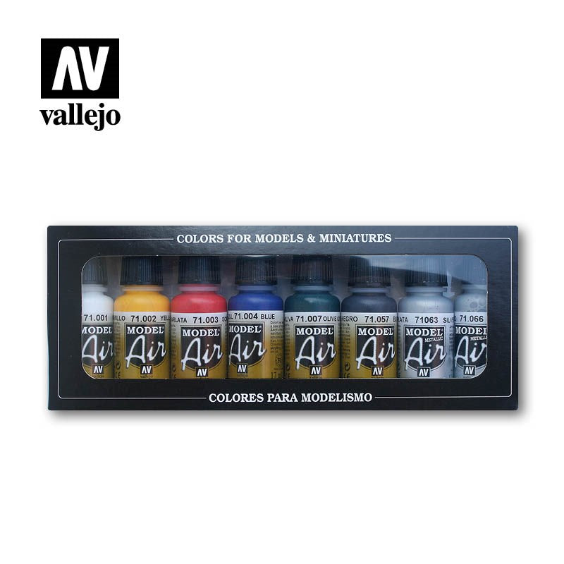 Vallejo AV71174 Model Air Basic Colours 8 Color Set (8938317349101)