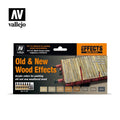 Vallejo AV71187 Model Air Effects 8 Colour Set Old And New Wood Effects by Scratchmod 17ml (8938318266605)