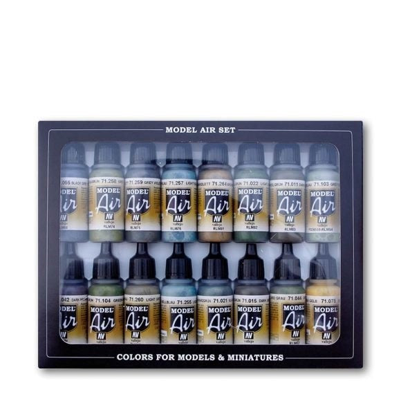 Vallejo AV71192 Model Air Building Set 16 Colour Set (8938318627053)