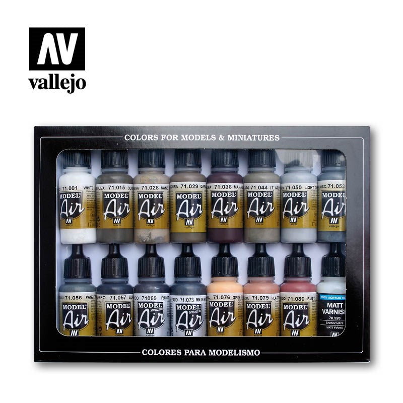 Vallejo AV71194 Model Air Weathering 16 Colour Set (8938318758125)