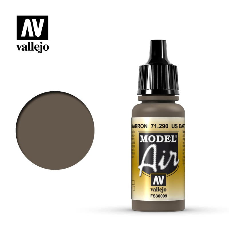 Vallejo AV71290 Model Air US Earth Brown 17 ml