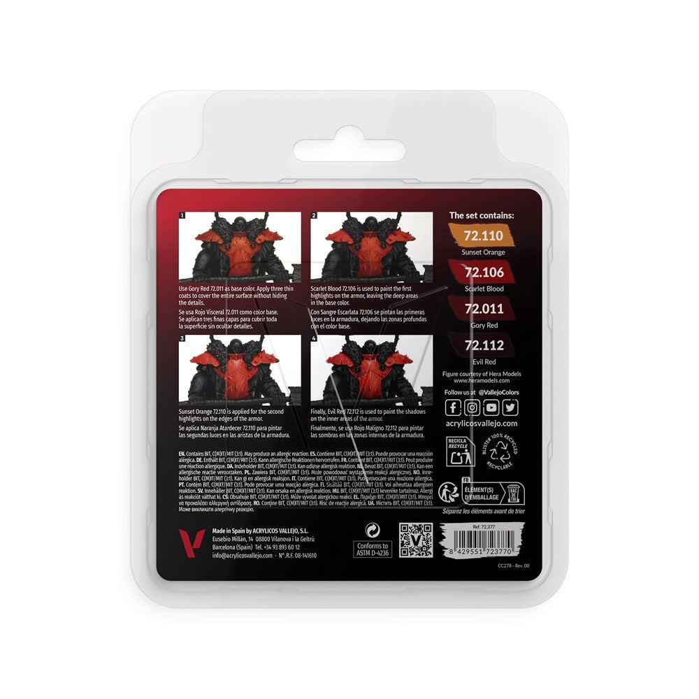 Vallejo AV72377 Game Colour Red Color Set (8938343235821)