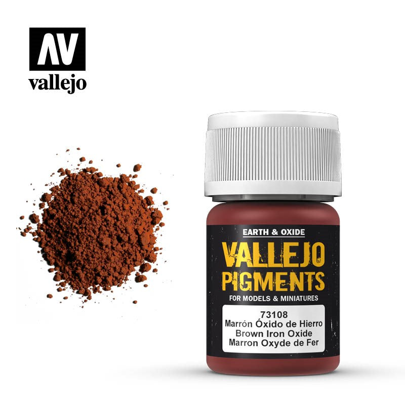Vallejo AV73108 Pigments Brown Iron Oxide 30 ml (8938353197293)