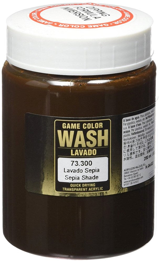 Vallejo AV73300 Game Colour Sepia Wash 200ml (8938355982573)