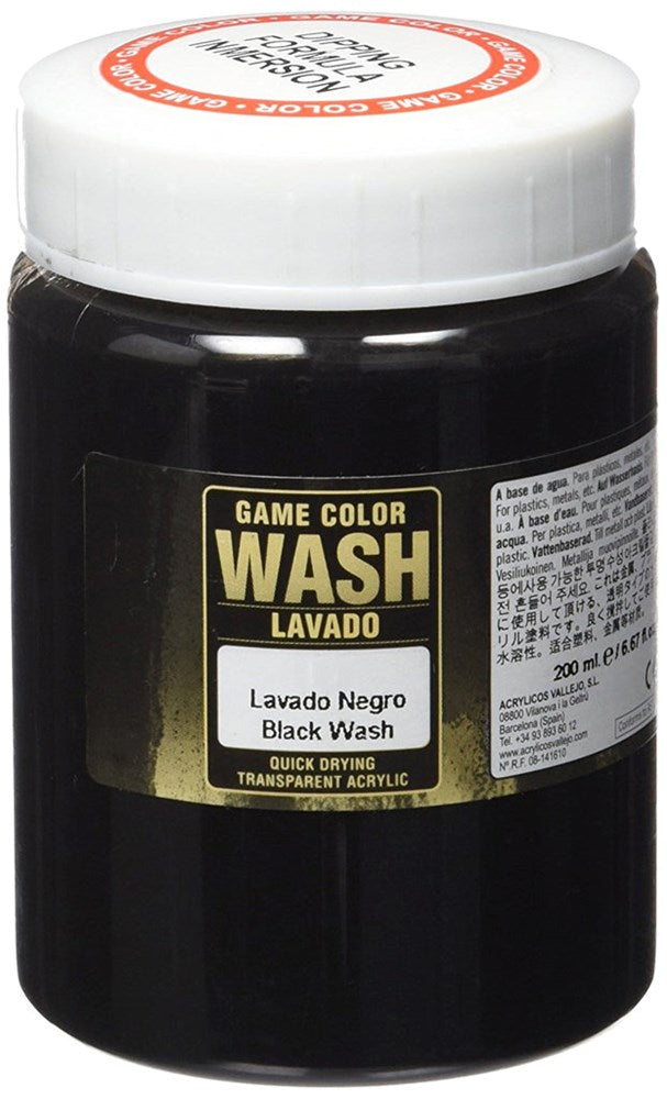 Vallejo AV73301 Game Colour Black Wash 200ml (8938356113645)