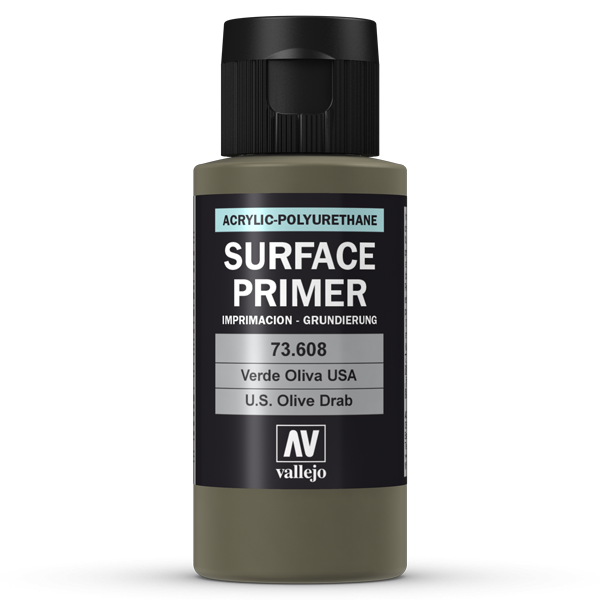 Vallejo AV73608 Surface Primer US Olive Drab 60 ml (8938357096685)
