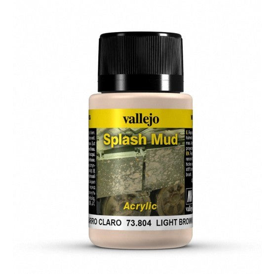 Vallejo AV73804 Weathering Effects Light Brown Splash Mud 40 ml (8938358505709)
