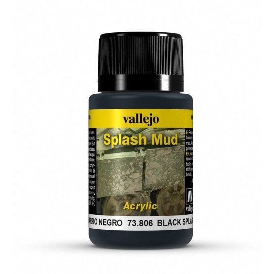 Vallejo AV73806 Weathering Effects Black Splash Mud 40 ml (8938358669549)