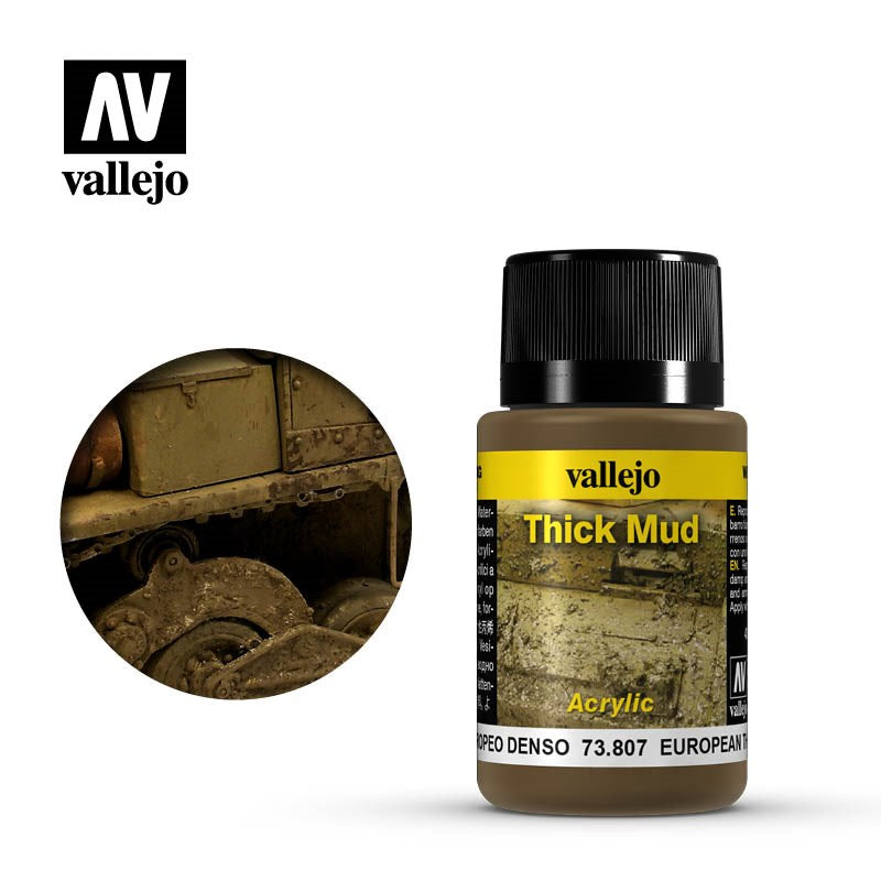 Vallejo AV73807 Weathering Effects European Thick Mud 40 ml (8938358735085)