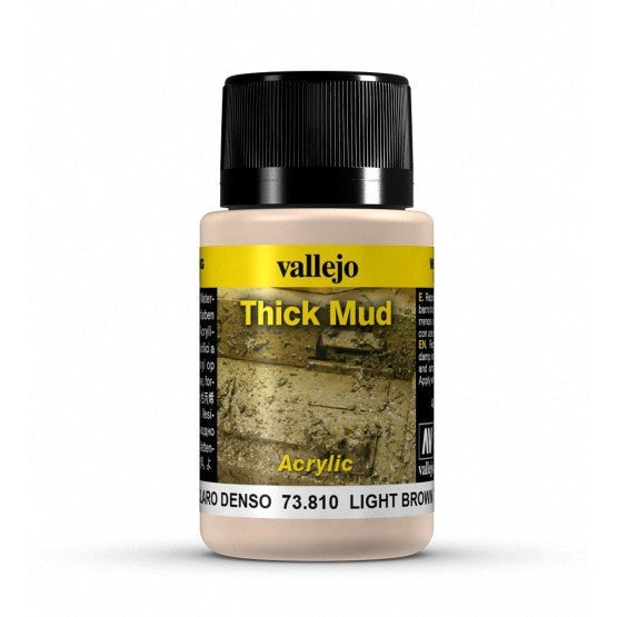 Vallejo AV73810 Weathering Effects Light Brown Thick Mud 40 ml (8938358931693)