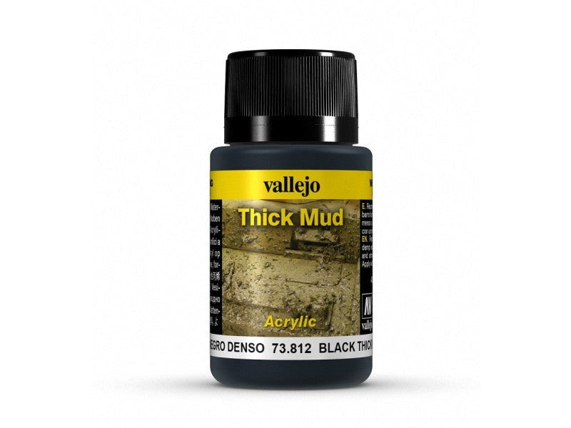 Vallejo AV73812 Weathering Effects Black Thick Mud 40 ml (8938359062765)
