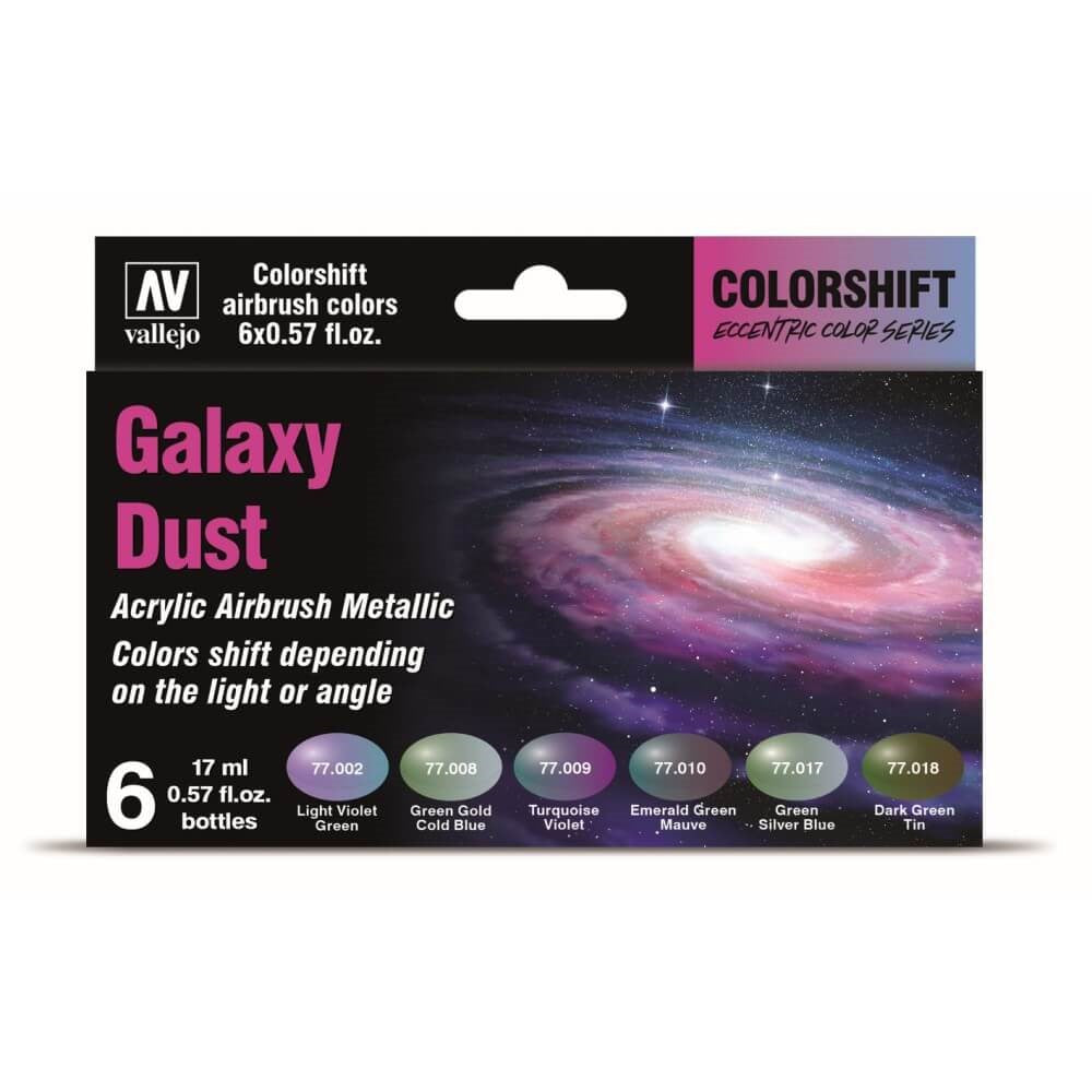 Vallejo AV77092 Eccentric The Shifters Galaxy Dust (6 Colour Set) Acrylic Airbrush Paint (8938369057005)