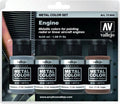 Vallejo AV77604 Metal Colour Engine 4 Colour Acrylic Paint Set (8938369515757)