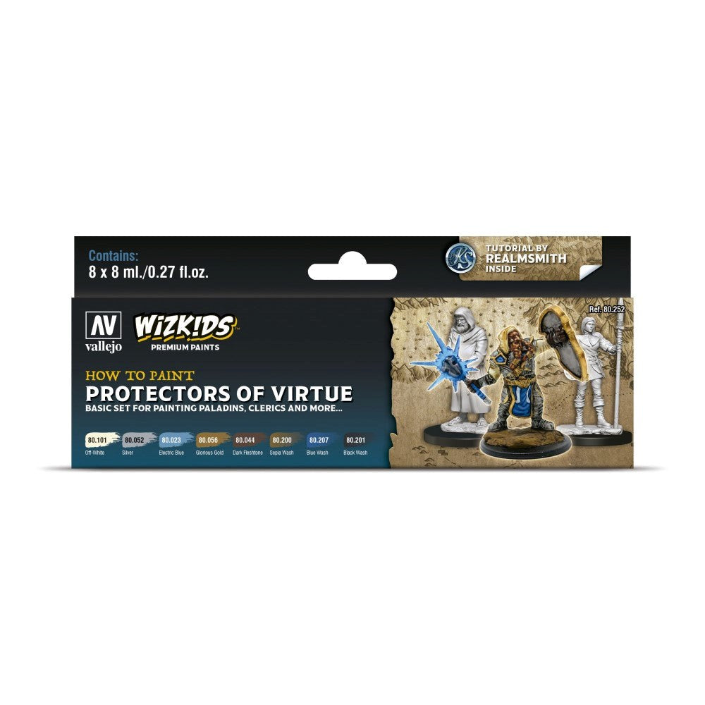 Vallejo AV80252 Wizkids Premium Paint Set Protectors of Virtue (8938372169965)