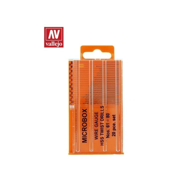 Vallejo AVT01002 Hobby Tools Microbox drill set (20) 61-80 (8938373316845)