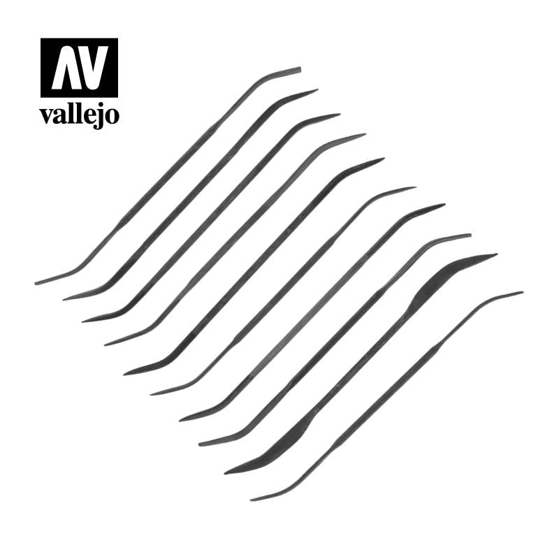 Vallejo AVT03003 Hobby Tools Budget riffler file set (10) (8938373775597)